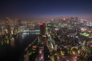 Tokyo night scene, panoramic view