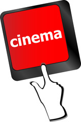 Business concept: Cinema key on the computer keyboard vector