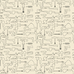 Electric construction tools items linear set seamless texture
