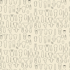 Electric bulbs linear set seamless texture.