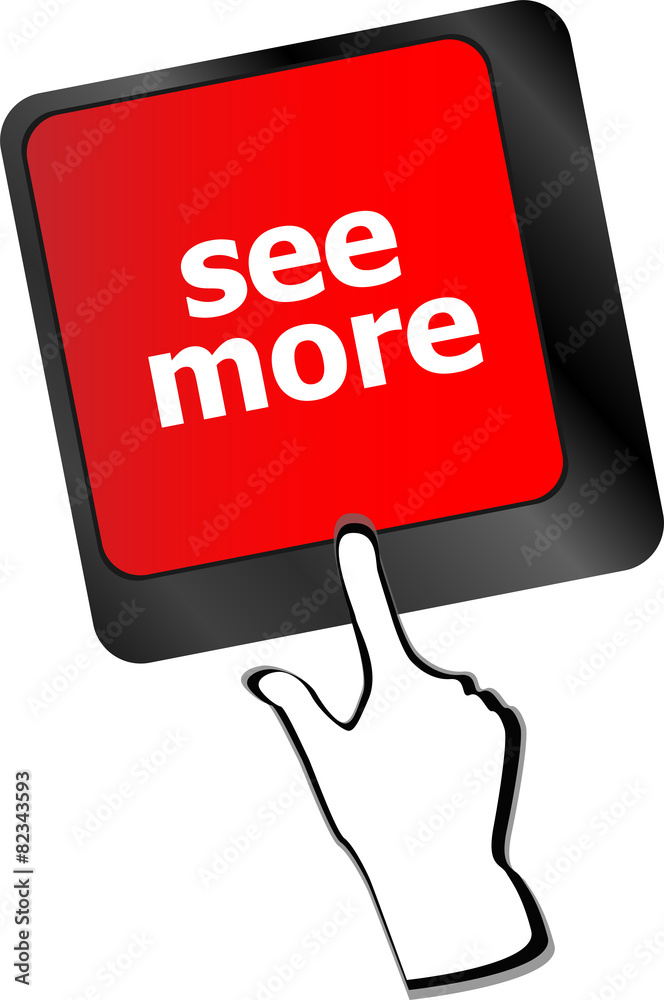 Fototapete computer keyboard with see more keypad, search concept vector