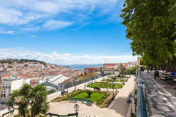 Lisbon rooftop from Sao Pedro de Alcantara viewpoint - Miradouro