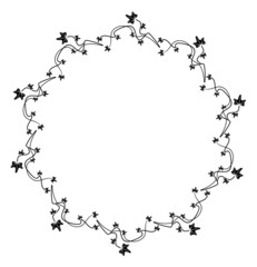 Round silhouette frame with ivy