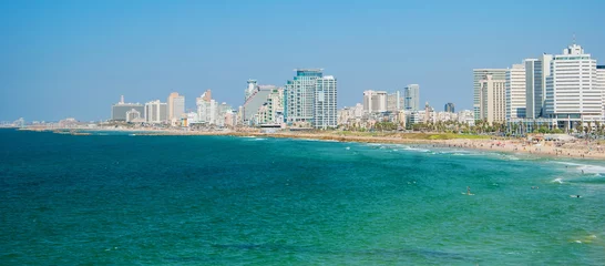Foto op Canvas Uitzicht op de Middellandse Zee en de promenade van Tel Aviv © allegro60
