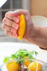 Preparing homemade lemonade