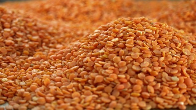 Rotating Red Lentils (not seamless loopable 4K UHD footage)