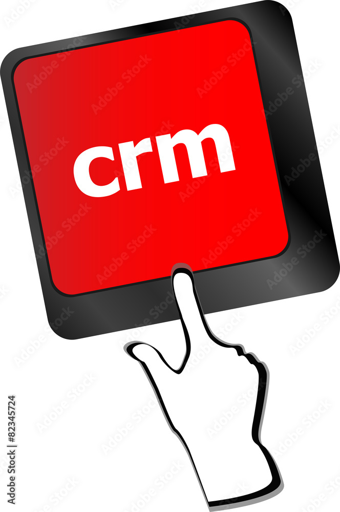 Poster crm keyboard keys (button) on computer pc vector