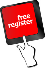 free register computer key showing internet login vector
