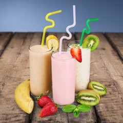 Diet. Fresh vegetable juices isolated on white