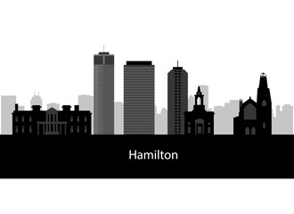 Obraz premium Hamilton, Canada skyline. Detailed silhouette. Vector illustrati