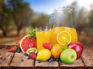 Breakfast. Breakfast with orange juice and fresh croissants