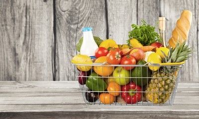 Groceries. Shopping basket