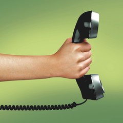 Telephone. Phone Call on White