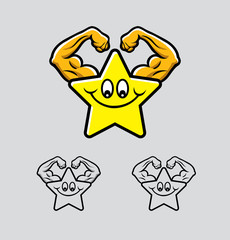 Star muscle logo. Good use for fitness and body building logo