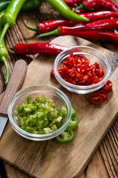 Red and Green Chilis (cutted)