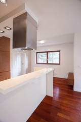 Fototapeta na wymiar White worktop in modern kitchen