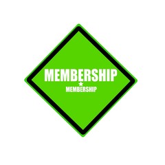  Membership white stamp text on green background