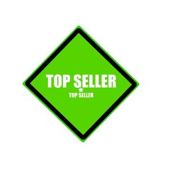 Top seller white stamp text on green background