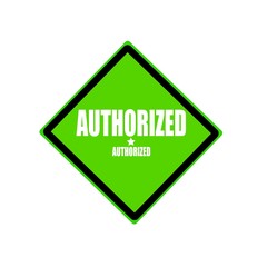 Obraz premium Authorized white stamp text on green background