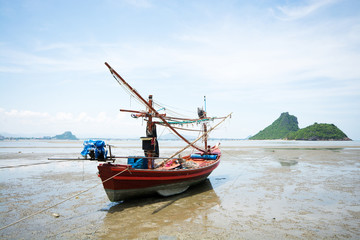 Fisherman boat on the beach