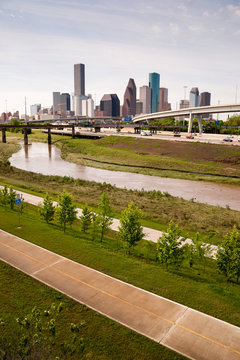 Houston Skyline Southern Texas Big City Downtown Metropolis Path
