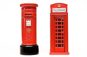 London postbox and telephone box