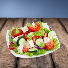 Appetizer. Fresh vegetable salad isolated on white background