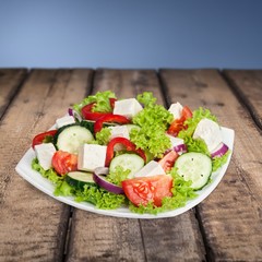 Appetizer. Fresh vegetable salad isolated on white background
