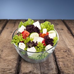 Salad. Vegetable salad bowl isolated on white