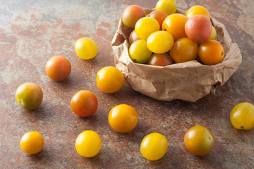 ripe organic colorful mini tomatoes