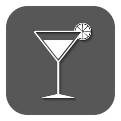 The cocktail icon. Alcohol symbol. Flat
