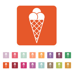 The ice-cream icon. Ice cream symbol. Flat