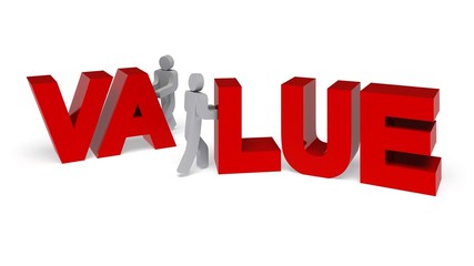 Fototapeta premium Wealth. 3D. Building Value