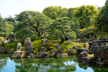 Fototapeta na wymiar Garden at Nijo Castle, Kyoto, Japan