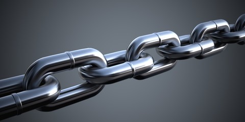 Obraz premium Chain. 3D. Powerful Chain Links