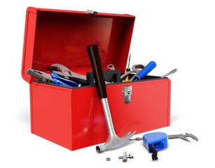 Toolbox. 3D. Open red toolbox