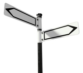 Obraz premium Road Sign. 3D. Blank signpost