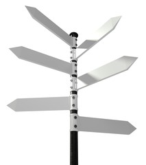 Road Sign. 3D. Blank signpost