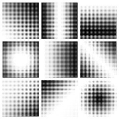 Halftone dots on white background