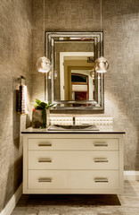 Half-Bathroom Vanity with Mirror in Luxury Home