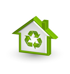 Recycle house icon
