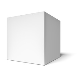 Box. 3D. Cube-shaped Software Package Box