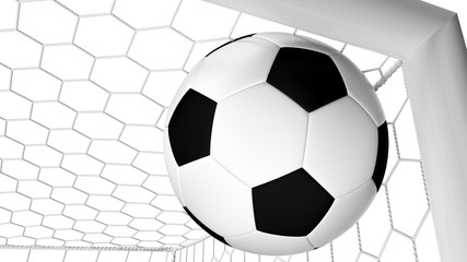 Soccer. 3D. Soccerball in net
