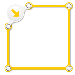 Vector yellow box for your text and arrow