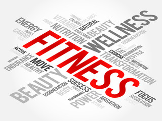 FITNESS word cloud, sport, health concept