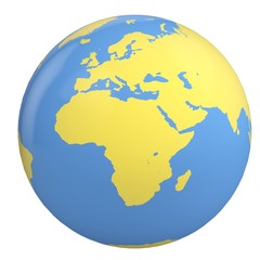 Fototapeta na wymiar Earth. 3D. Earth Model: Europe View Elements of this image