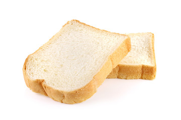slice of bread on white background