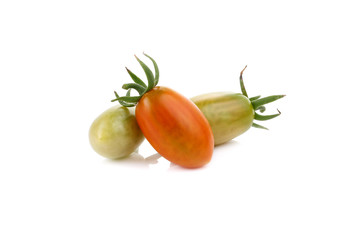 Juicy organic Cherry tomatoes isolated over white