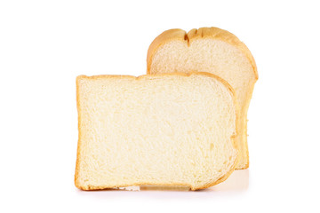 slice of bread on white background