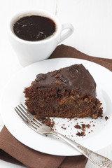 Chocolate cake and coffee